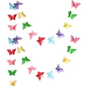 Butterfly Banner Decorative Paper Garland for Wedding Baby Shower Birthday Theme Decor 110 Inches Pack of 2 Pieces Mix Color