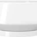 10 Inch White Ceramic Planter with Drainage Hole and Saucer | Ideal for Indoor and Outdoor Plants, Modern Home Decor, Round, Gloss White, Large