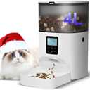 Automatic Cat Feeder, 4L Cat Food Dispenser with 10s Voice Recorder, Pet Feeder up to 8 Meals per Day, Timed Dog Feeder with Dry Food Sealed Ring (White, 4L-Basic)