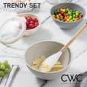 COOK WITH COLOR Mixing Bowls with TPR Lids - 12 Piece Plastic Nesting Set includes 6 Prep and Lids, Microwave Safe Bowl (Black Ombre)