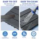 Plastic Interlocking Deck Tiles 36 Pack 12"x12" | Non-Slip Tool-Free Waterproof Outdoor Flooring All Weather Use Patio Floor Decking Tiles for Porch Poolside Balcony Backyard Garden | Dark Grey