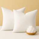 Throw Pillow Inserts (Pack of 2, 18"x18", White, Polyester) - Square Cushions for Bed, Couch, or Reading Nook - Soft Fill for Support, Layering & Interior Design