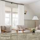 TWODRAPES Beige White Pinch Pleated Linen Curtains 2 Panels 105 Inches Long for Living Room Bedroom Memory Shaped Semi Sheer Pleat Drapes with Hooks Rings Light Filtering Window Curtain 40x105