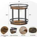 LAMU 12'' Wood Lazy Susan Spice Rack Organizer, 2 Tier Spice Organization for Cabinet, Countertop, Kitchen, Table Top, Pantry, Condiment and Seasoning Rack Organizer