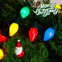 2 x C7 Bulbs Classic Christmas Lights - 50 LED 31ft Strawberry String Light - Extendable 8 Modes Funtion with Timer Fairy Lighting for Outdoor, Indoor, Party, Home, Tree Decorations (Multicolor)