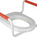 R&T Toilet Seat Riser 2'' Raised Seat with Removable Padded Handles Fit for Elongated Toilets