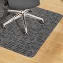 Yecaye Office Chair Mat for Hardwood Floor,35" x 47" Under Computer Desk Floor Protects for Rolling Chair,Non Slip PVC Woven Gaming Chair Mat,Not for Carpet (Blackwhite, 35" x 47")