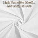 100% White Cotton Fabric 5 Yards 59 Inches Wide Cotton Quilting Fabric by The Yard, Soft Embroidery Muslin Fabrics for Sewing Material Apparel Cloth
