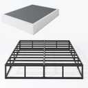SHLAND Box Springs King Size 9 Inch High Profile Box Spring Strong Metal Frame Mattress Foundation with Fabric Cover, Easy Assembly