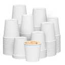 GUSTO 6 oz White Paper Cups [300 Count] Small Disposable Cups for Espresso, Tea, Samples & Mouthwash, Sturdy Hot & Cold Drinkware for Home, Office & Events (Formerly Comfy Package)