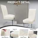 PU Leather Dining Chair Covers Removable 100% Waterproof Chair Covers for Dining Chairs Set of 6, Stretchy & Soft High Back Kitchen Chairs Cover Protectors (Cream)