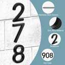 6" Floating Stainless Steel Address House Number, Modern Metal Anti-Rust House Numbers with Nail Kits for Door Garden Mailbox Decor Visibility Signage (2)