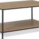 Amazon Basics Rectangular Coffee Table with Bottom Shelf, Living Room Center Table, Wooden, 19.9" D x 31.5" W x 16.5" H (Oak)