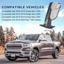 Pair Tow Side Mirror Manual Flip Fold with Heated Puddle LED Turn Signal | Compatible with 2009-2018 Dodge Ram 1500 2500 3500 2019-2024 Ram 1500 Classic Chrome