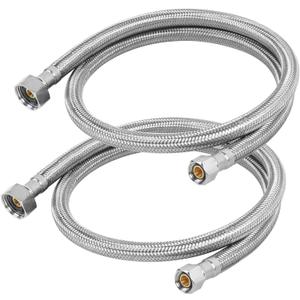 36" Faucet Supply Line, 3/8 inch Comp x 1/2 inch FIP Faucet Connector, Braided Stainless Steel Faucet Hose for Bathroom Sink and Kitchen, Leak-Resistant cUPC Certified Water Supply Line, 2 Pack