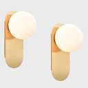 HOLKIRT Brass Wall Sconces Set of Two,Modern Wall Light,Globe Wall Sconce Wall Mount Light Wall Lighting for Bedroom Bathroom Living Room