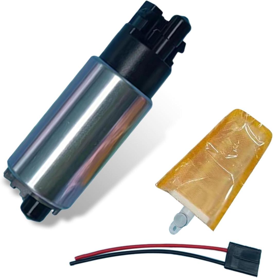 12V Electric Fuel Pump Assembly - OE Replacement #23221-74021 | Low Pressure Inline Fuel Transfer Pump Compatible with Nissan, Mitsubishi, Honda, Toyota Vehicles (Silver)