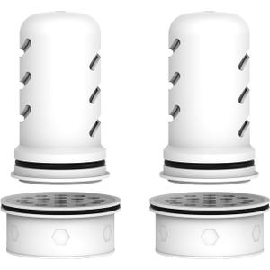 MARRIOTTO Water Filter Replacement for LS Home Glass Pitcher 7 Cup/Plastic Pitcher 7 Cup, 2 Membrane Micro Filter and 2 Activated Carbon + Ion Exchange Filter