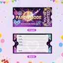 2 x 20pcs Kpop Theme Birthday Invitations Cards, Kpop Theme Birthday Decorations,Party Invitations With White Envelopes, Movie Vip Party Invitations for Boy Girls-Purple, 5.9 x 3 inches