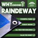 RAINDEWAY Tarps - 20x30 Feet, 5.5 Mil Thick, Multipurpose Waterproof Poly Tarp Cover with Metal Grommets and Reinforced Edges, Silver/Blue Large Tarp