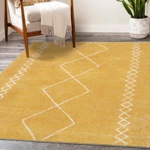 LUXE WEAVERS Daphnes Yellow 9x12 Boho Moroccan Geometric Area Rug 2735