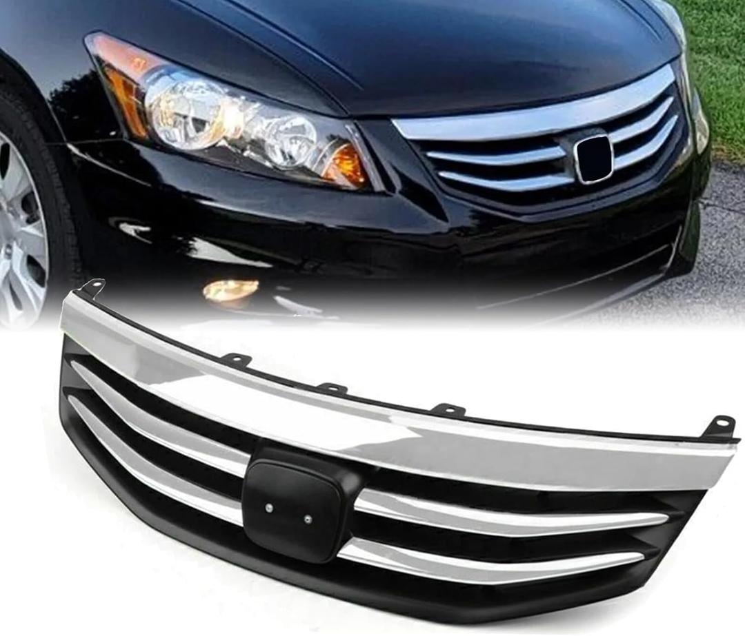 Front Bumper Grille For Honda Accord 4Door Sedan 2011 2012 Chrome Black Grill HO1200203