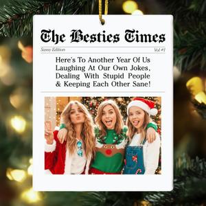The Besties Times Acrylic Ornament 2025, Acrylic Picture Frame Ornament, Christmas Gift for Women Best Friend, DIY Christmas Photo Frame Keepsakes for Tree Decorations, Friendship Gifts for Women
