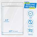 Vertical ID Badge Holders with Soft Edge (Sealable Fits 4x6 Inch Insert) (50 Pack), Waterproof Passport ID Card Holder, Name Tag Holder, Name Badge Holders, Zipper Plastic Badge Holder