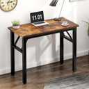 Need Folding Computer Desk - 31.5 Inch Foldable Office Writing Work Study Kids Student Teacher Home Bedroom Table for Small Space, Rustic Brown