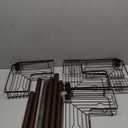 Corner Shower Caddy Tension Pole - Adjustable 4-Tier Shower Shelf Stainless Steel Corner Tension Rod Bathroom Organizer Shampoo Holder with Soap Holders & Hooks for Bath, Tub, Floor Space Saving (Bronze)