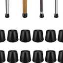 VOCOMO 5/8" Round Rubber Chair Leg Tips Caps, 16 Pack Small Chair Leg Floor Protectors Small Furniture Legs Caps Non Slip Reduce Noise for Hardwood Floors (Black, Fit: 16mm to 17mm)
