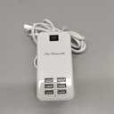 6 Ports USB Charger Hub Desktop US Plug AC Power Wall Travel Charging Adapter Slots Charging Station Extension Socket Outlet with Cable (white)