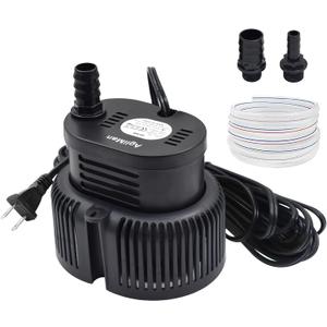 Pool Cover Pump Above Ground - Submersible Sump Pump, Swimming Water Removal Pumps, with Drainage Hose & 25 Feet Extra Long Power Cord, 850 GPH inGround, 3 Adapters Black