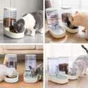 Automatic Dog Cat Feeder and Water Dispenser Gravity Food Feeder and Waterer Set with Pet Food Bowl for Small Medium Dog Puppy Kitten, Large Capacity 1 Gallon x 2(Grey)