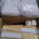 Marsui 100 Set Folding Fans Wedding Fans Bamboo Hand Held Sandalwood Fans with Thank You Cards, Tassels and Gift Bags for Wedding Guests Party Favors Bridal Shower Church Decoration (White)