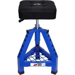 Adjustable Shop Stool,Garage Mechanic Stool Chair,Work Seat for Workshop, Adjustable Height, 360 Swivel Padded Square Seat,Tool Storage, 350 LBS Capacity, Heavy Duty, Blue (Blue/24.4-28.3 Inch)