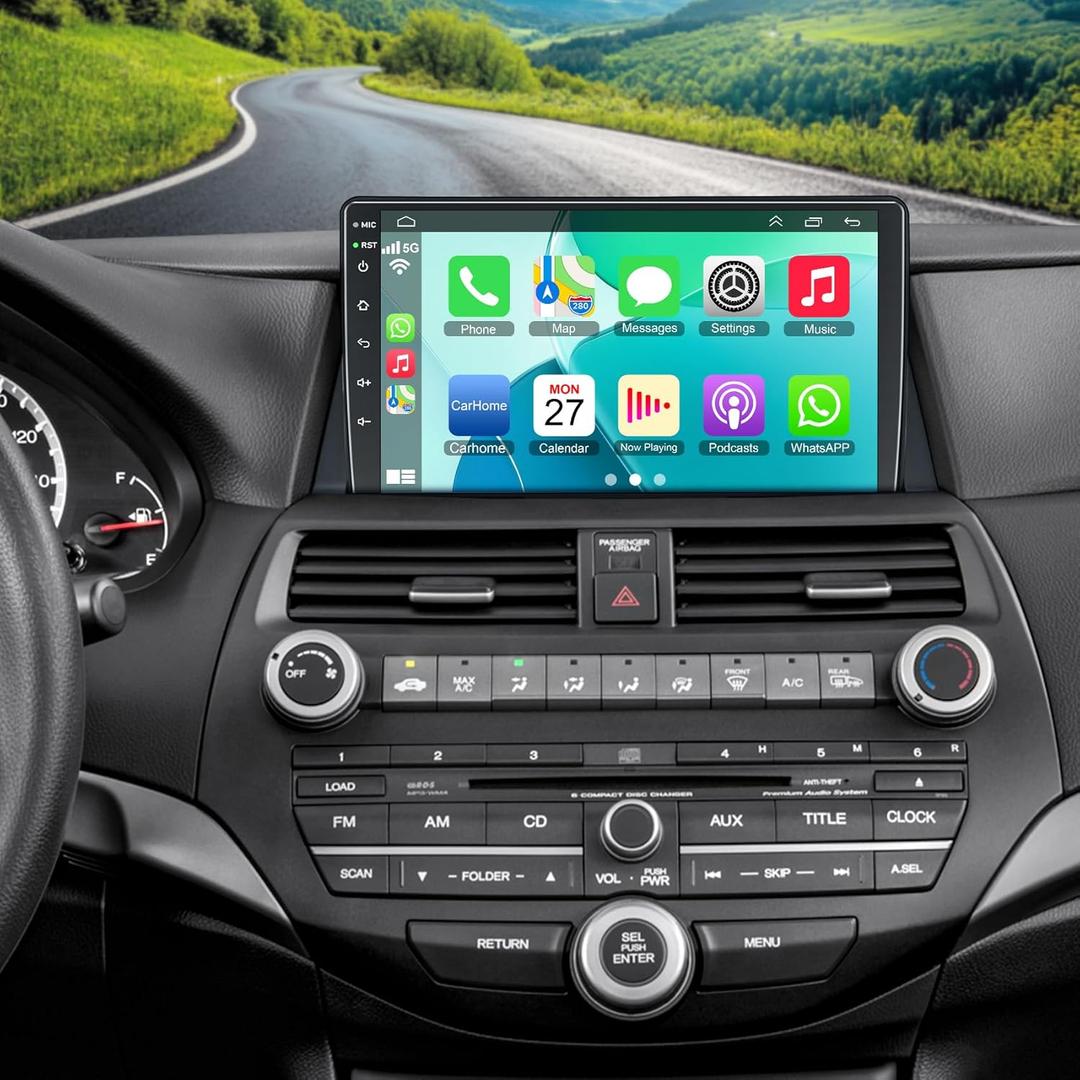 10.1" Touch Screen Car Radio for Honda Accord Radio Upgrade 2008 2009 2010 2011 2012 2013 Stereo with Wireless carplay Android Auto WiFi GPS Navigation 4G+64G, FM/RDS Radio, Bluetooth,Backup Camera