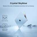 EooCoo Case Compatible with MacBook Air 15 inch M5 2026 2025-2023 Release M4 M3 M2 Model A3448 A3241 A3114 A2941, Plastic Hard Shell Case & Keyboard Cover & Screen Protector, Crystal Sky Blue