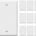 ENERLITES Blank Wall Plate Cover, Gloss Finish, Standard Size 1-Gang 4.50" x 2.76", Polycarbonate Thermoplastic, Electrical Covers for Unused Outlets/Switches, 8801-W-10PCS, White 10 Pack