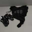 Lilosy Sexy Crisscross Choker Leather Pu Underwire Babydoll Women Harness Teddy Bodysuit Nightshirt One Piece (Small, Fishnet Black)