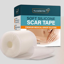 NUVADERMIS Clear Silicone Scar Tape for Surgical Scars  120" x 1.5" Roll  Extra Long Scar Sheets for CSection, Tummy Tuck, Keloid, and Surgical Scars  Reusable Medical Grade Silicone Scar Tape