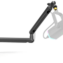 FIFINE Microphone Boom Arm, Low Profile Adjustable Stick Microphone Arm Stand with Desk Mount Clamp, Screw Adapter, Cable Management, for Podcast Streaming Gaming Studio-BM88