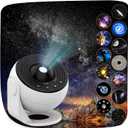 Galaxy Projector Pro, 13 in 1 Home Planetarium Galaxy Projector for Bedroom, Star Projector Galaxy Light with Timer, Adjustable Focus Night Light Projector (White / Black)