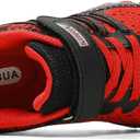 KUBUA Kids Sneakers for Boys Girls Running Tennis Shoes Lightweight Breathable Sport Athletic (Red)  4 Big Kid