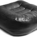 YOUFI Super Thicken Leather Car Seat Cushion for Adults - Portable Angle Lift Seat Pad with Breathable Cover, Handle, and Buckle - Ideal for Trucks, SUVs, and Office Chairs(Black)