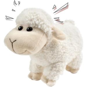 Tiny Heart Screaming Sheep Toy Stuffed Animal with Sound Interactive Baby Lamb Plush Cute Soft Makes Funny Sounds Liven Up Atmosphere Party Gift for Friends Coworkers (White Standing)