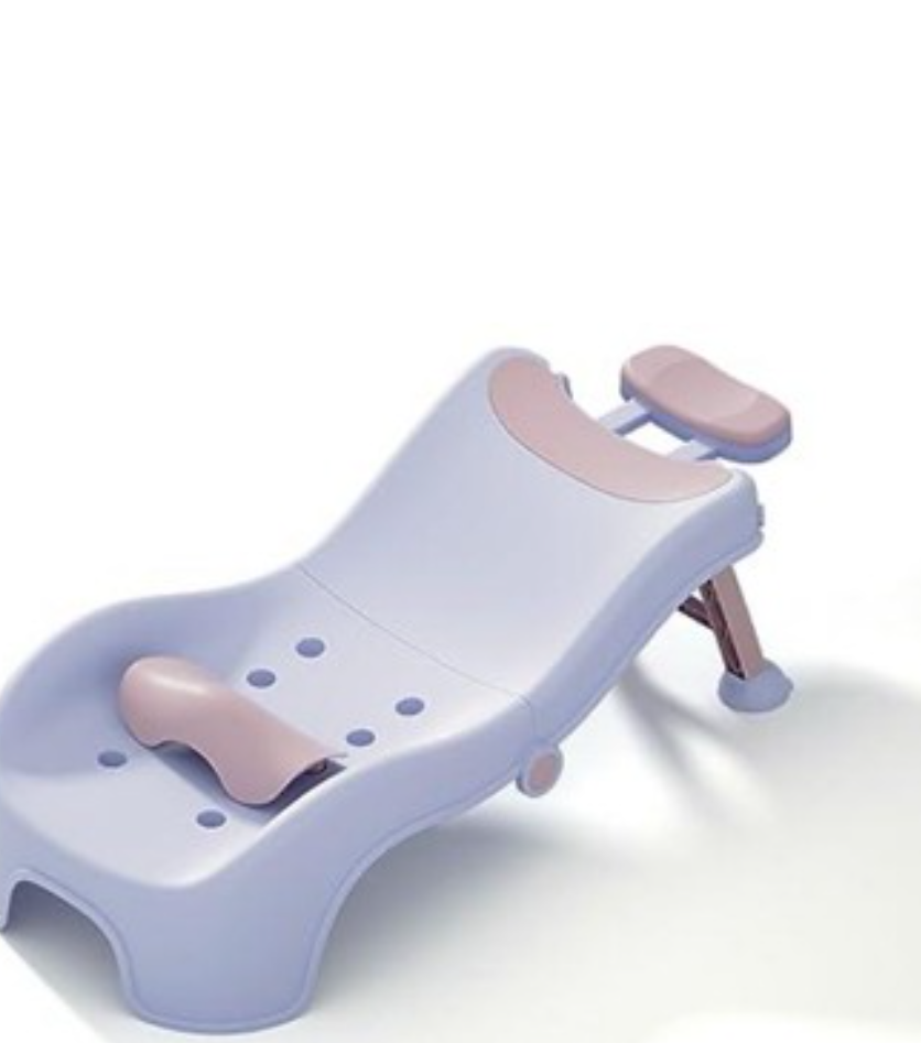 Adjustable Children's Shampoo Chair is Suitable for 3-10 Years Old Bath seat Bathtub Household Foldable Moisture-Proof Clothes Design Pink
