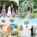 Wokceer White Metal Wedding Arch Stand Set of 3 Sizes 8FT, 7.2FT, 6.6FT for Wedding Ceremony, Baby Shower, Birthday Party, Garden Decoration