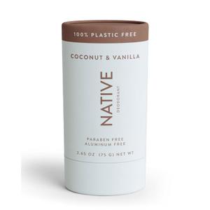 Native Plastic Free Deodorant Contains Naturally Derived Ingredients, 72 Hour Odor Control | Deodorant for Women & Men, Aluminum Free with Baking Soda, Coconut Oil and Shea Butter | Coconut & Vanilla (2.65 Ounce (Pack of 1))