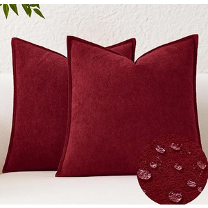 Kevin Textile Waterproof Decorative Pillow Covers Beige 24x24 Inch Pack of 2 Soft Boucle Textured Euro Pillowcases Elegant Accent Pillows for Couch Sofa Chair Bed Home Decor Indoor Outdoor